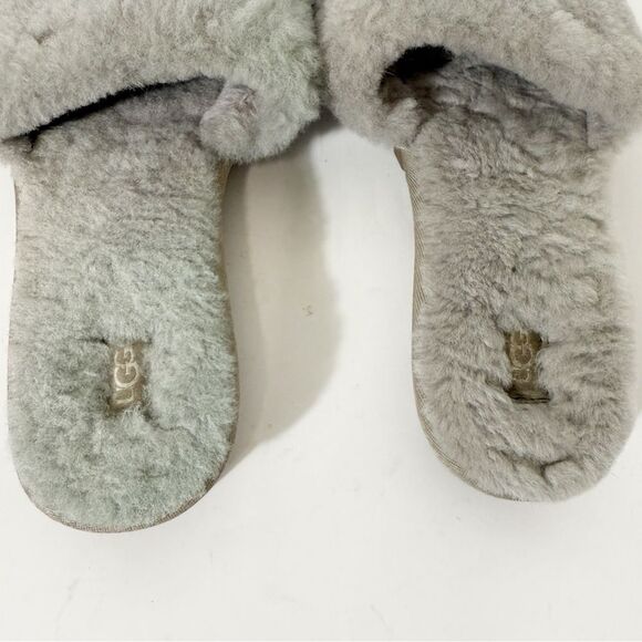 UGG Womens Cozette Gray Simplistic Casual Fuzzy Fashion Slipper 1100892 Size 10 - Picture 5 of 7